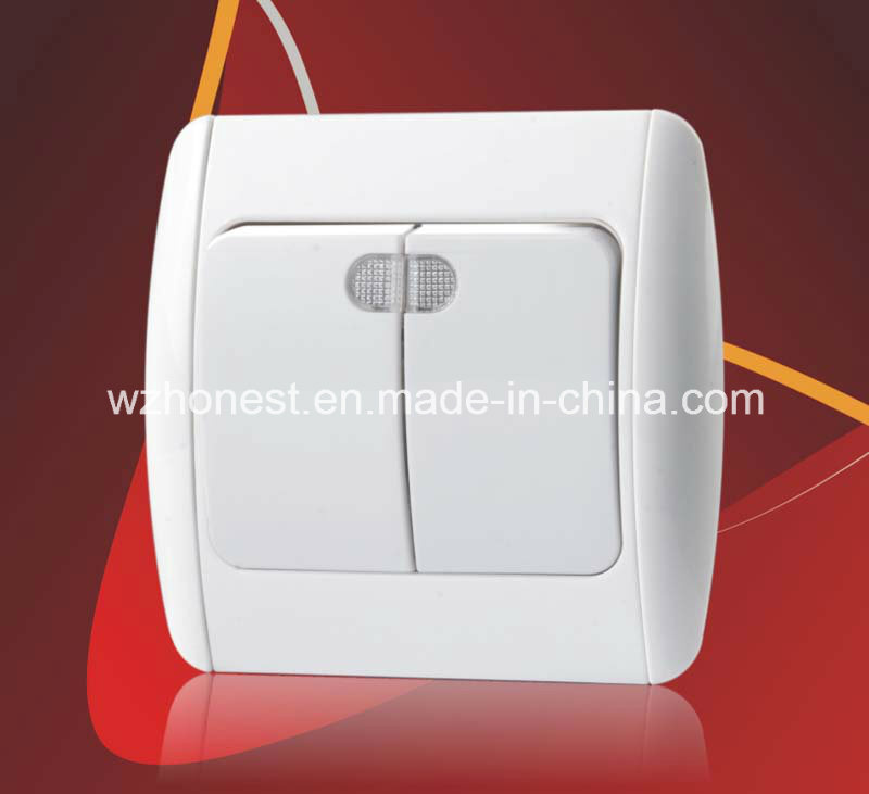 Electrical Switches for European Turkey Wall Switch Two Gang One Way Two Way Light Switch
