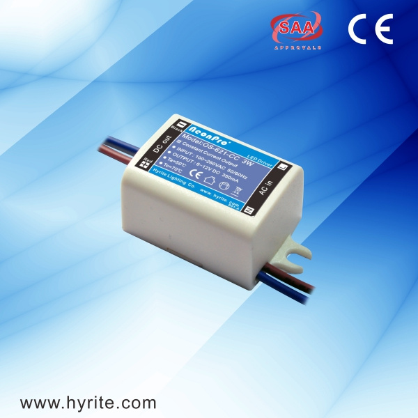 350mA 1-3W Indoor Constant Current LED Driver with Ce
