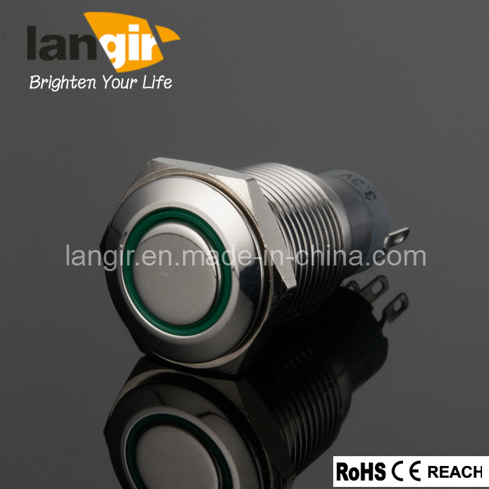 Metal LED Push Button Switch with Ring Illumination (L16-F/M1/N)