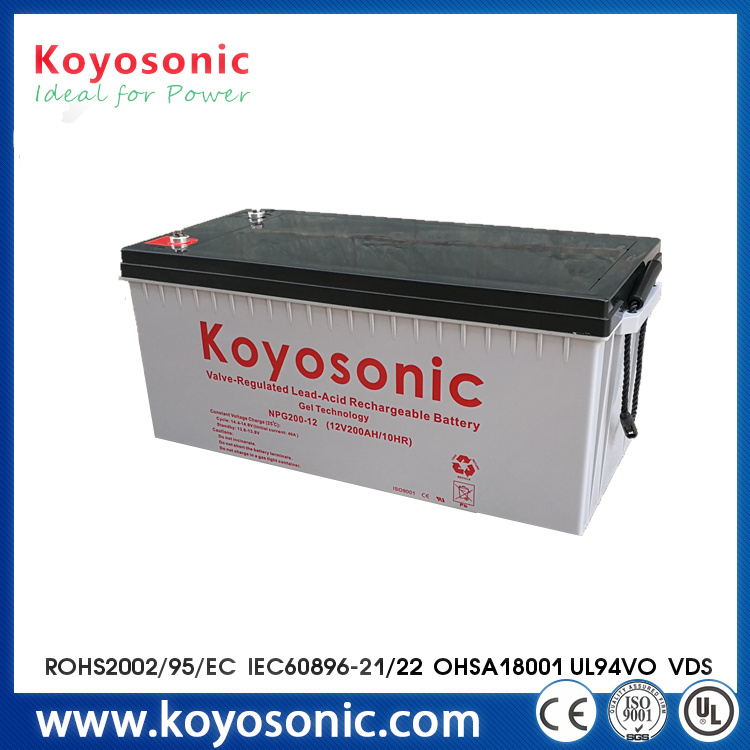 12V Lead Crystal Battery 200ah Rechargeable Gel Battery