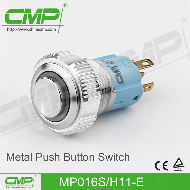 16mm High Head Ring LED Metal Push Button Switch