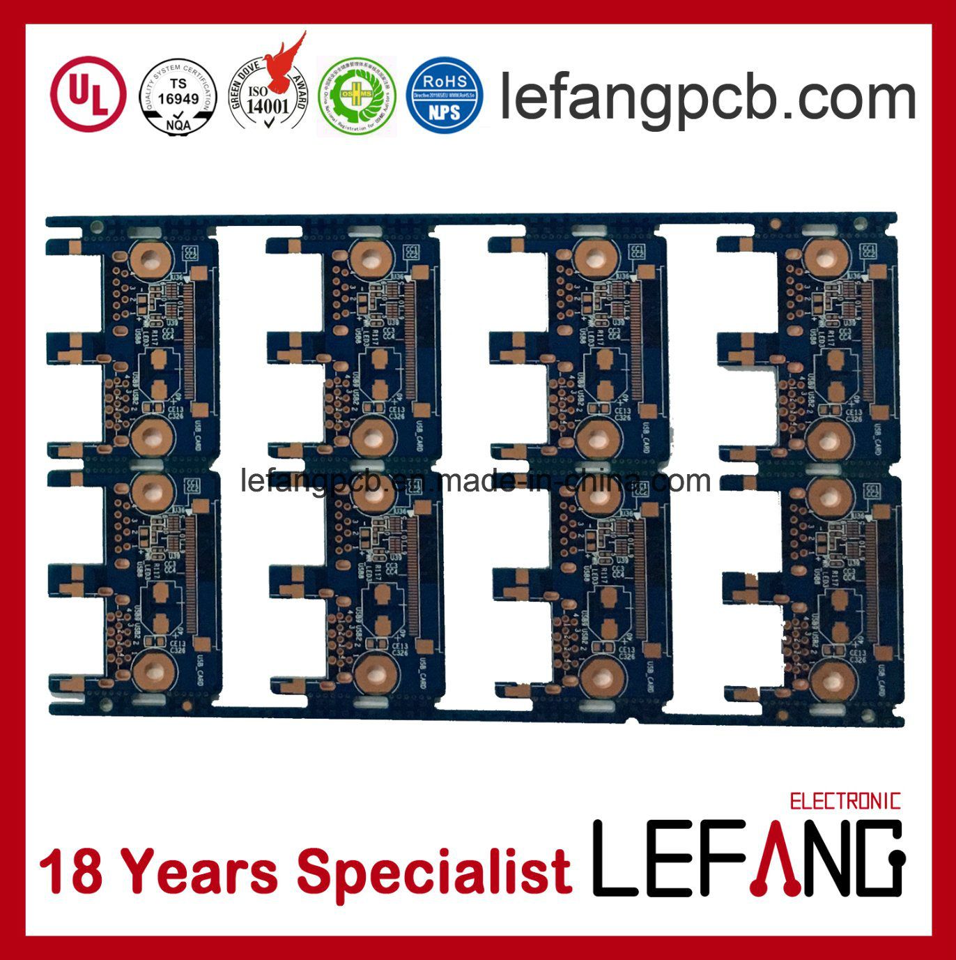 4layers 1.2mm OSP Fr4 Circuit Board PCB for Automotive Electronics