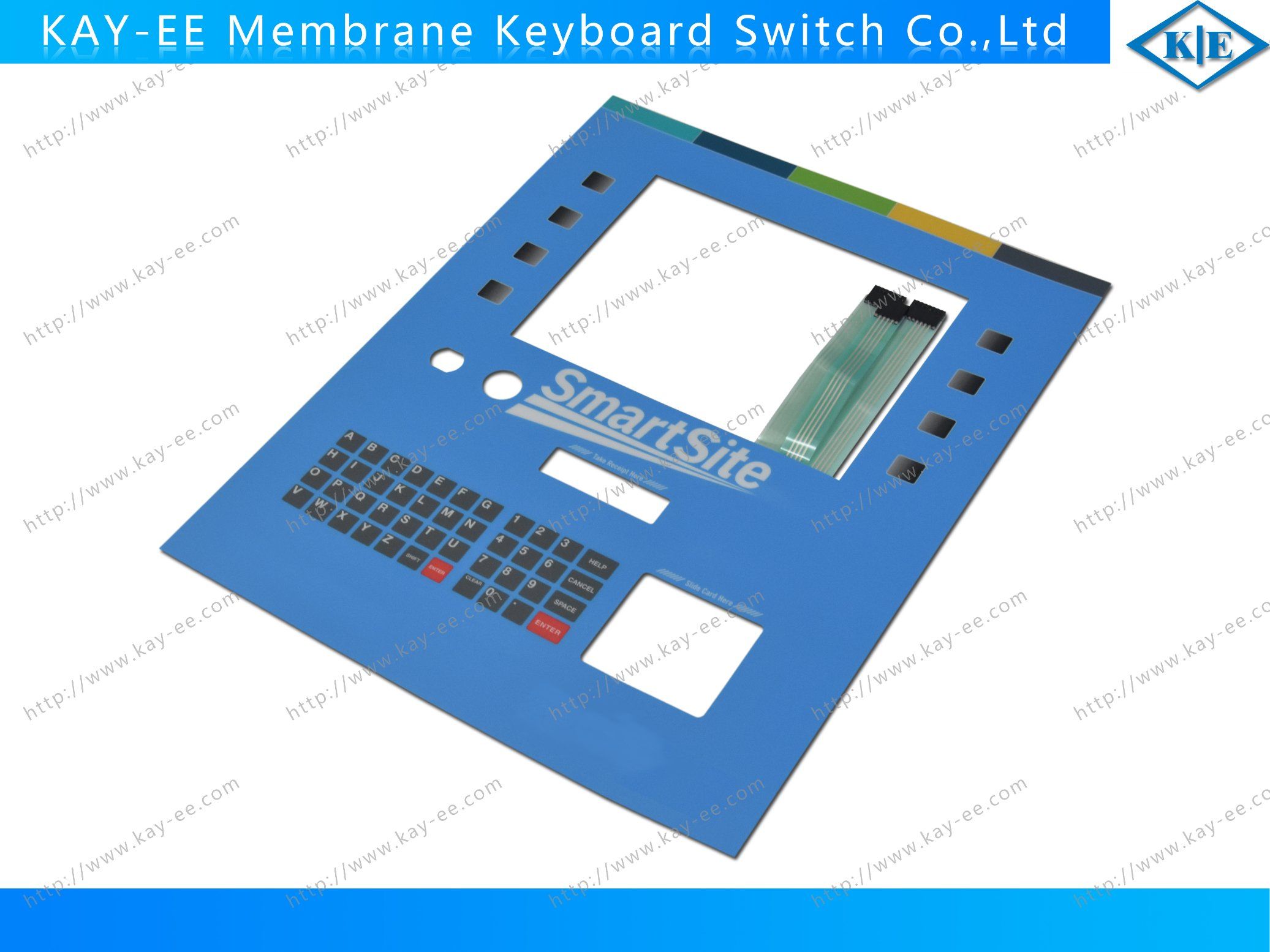 Flat Type Multi-Keys Membrane Keyboard Switch with Berg Connector