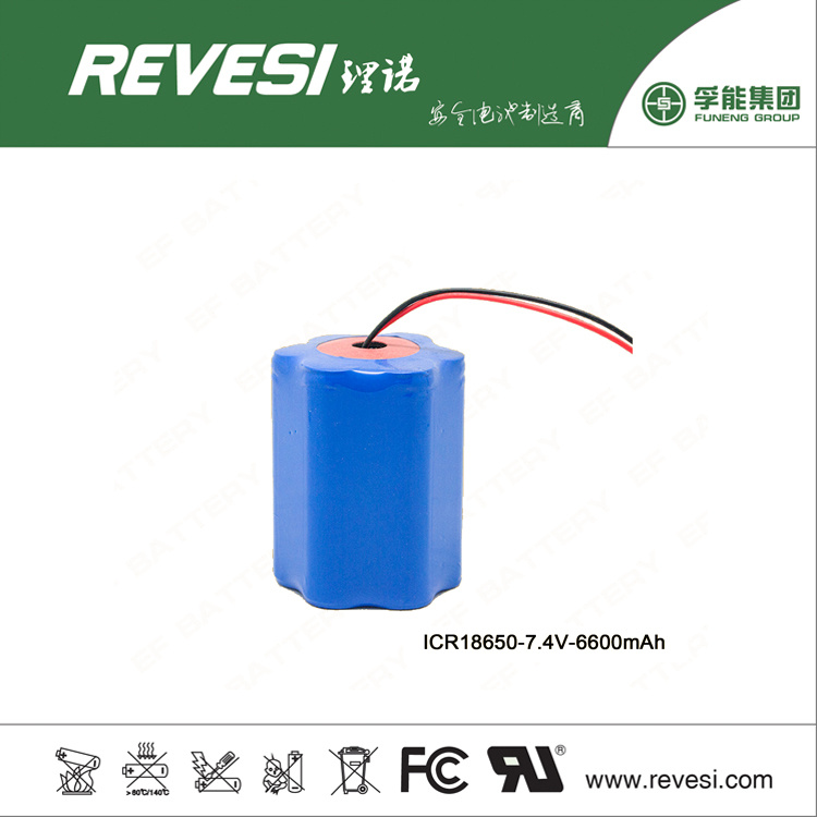 7.4V 6600mAh Lithium Rechargeable Battery Pack 18650 Battery