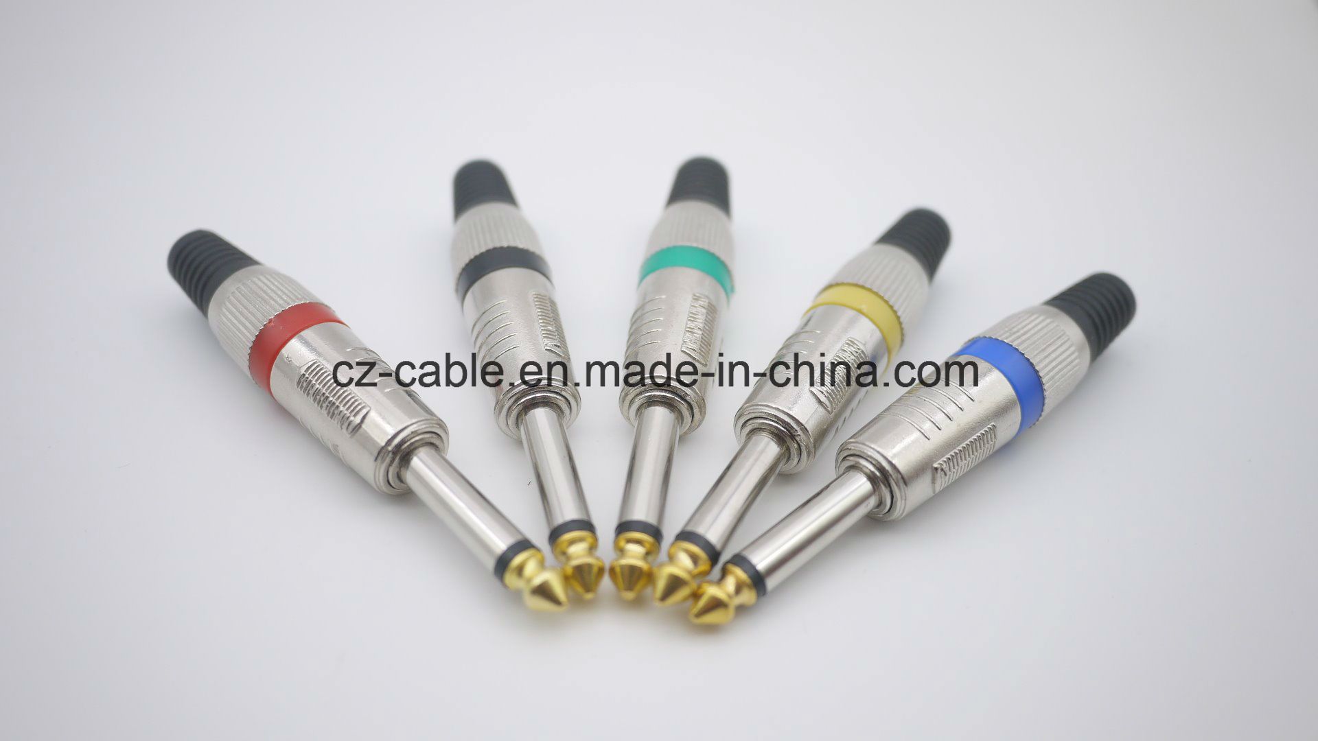 6.35mm Mono Plug with Gold Plated Tip, Metal Plug