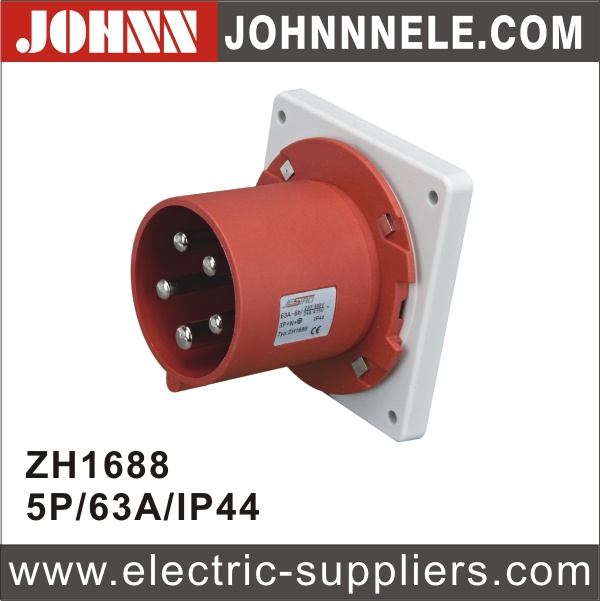 IP44 5p 63A Panel Mounted Industrial Plug