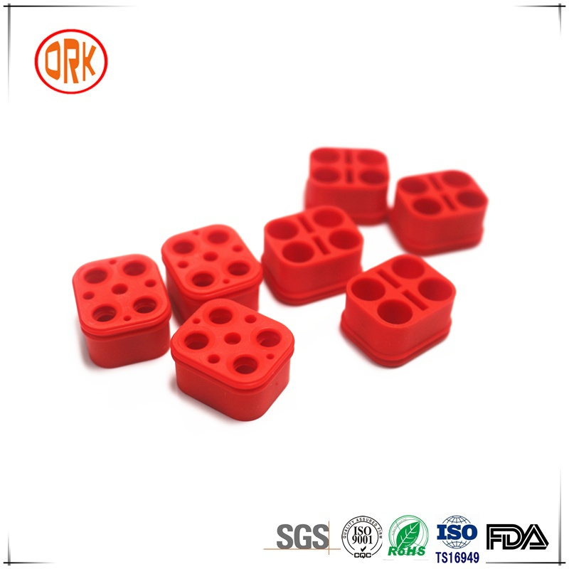 Customized Red Silicone Good Elongation Rubber Cable Connector