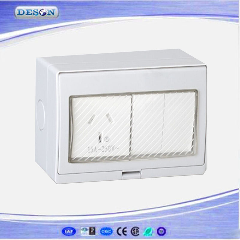 IP55 2 Gang Switch and 1 Gang Australia Socket Waterproof Wall Switch Socket