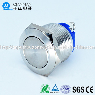 Qn19-A1 19mm Momentary Flat Head Screw Metal Push Button Switch