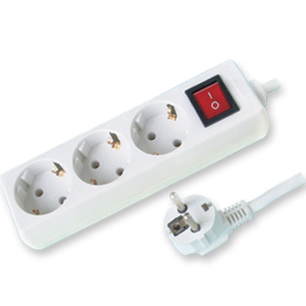 3 Way Germany Type Extension Socket with Switch