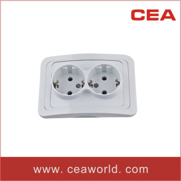 10A/16A European/German Double Shucko Socket Outlet