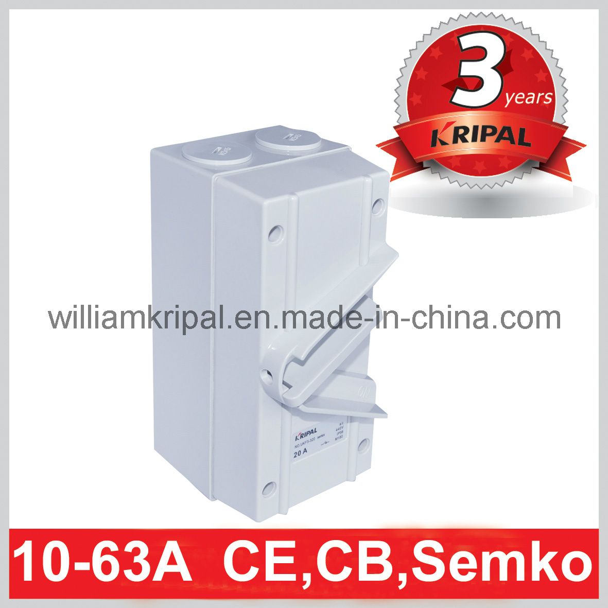 IP66 20A 3p Waterproof Isolator Switch