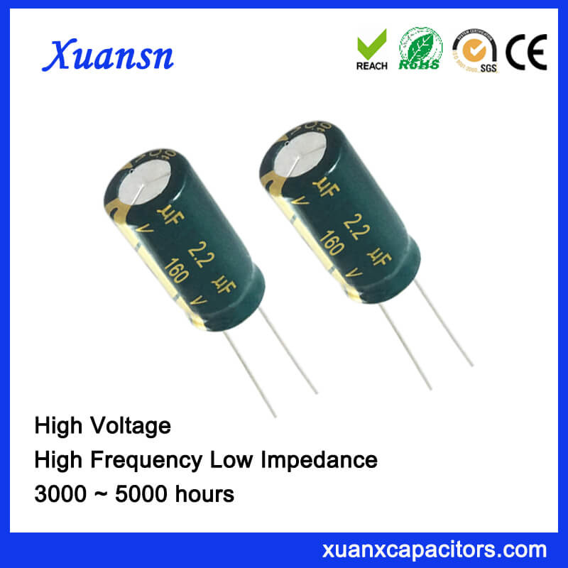 High Frequency 2.2UF 160V Aluminum Electrolytic Capacitor