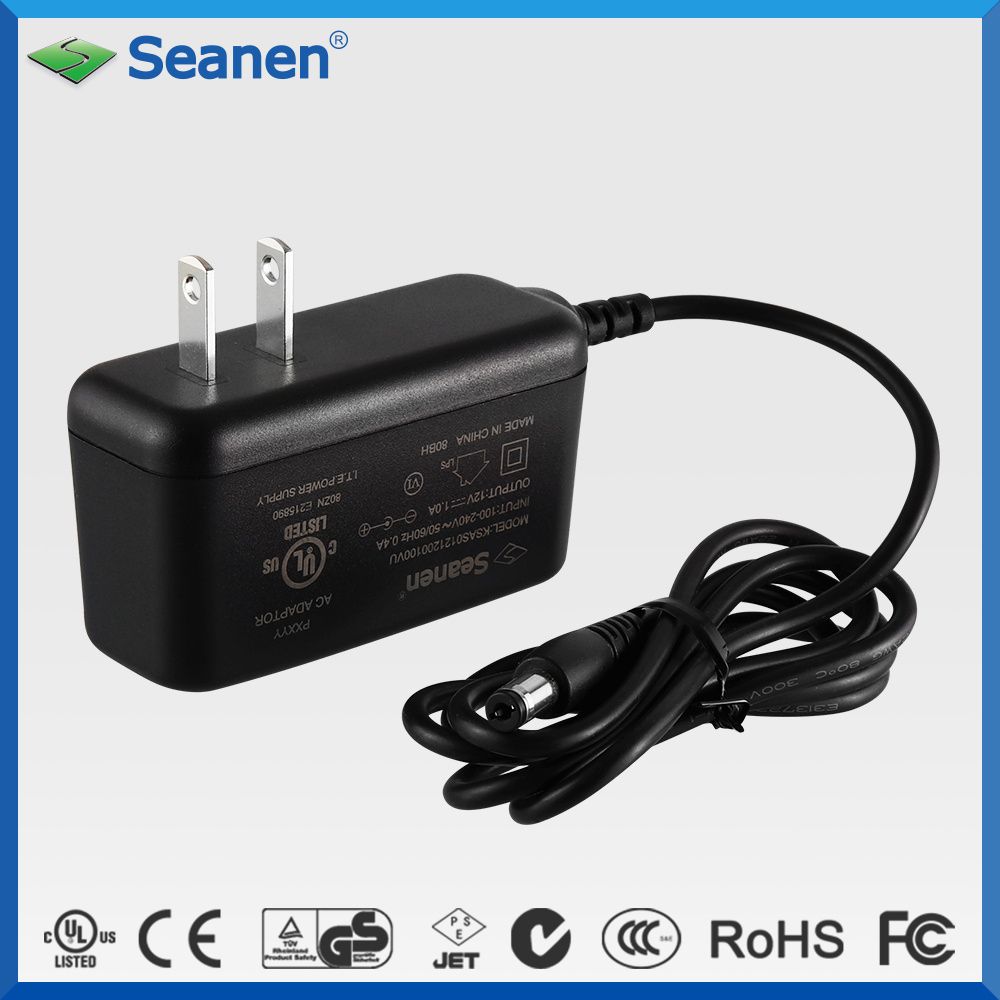 12V 1A DC UL Switching AC Power Adapter