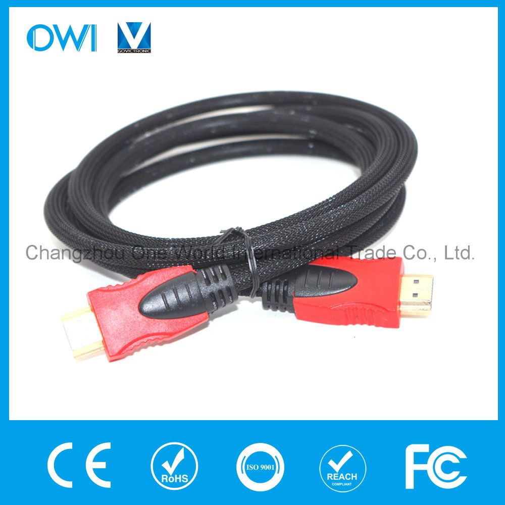 Two-Tone Metal Assembly HDMI 19pin Plug to Plug Cable with Braiding