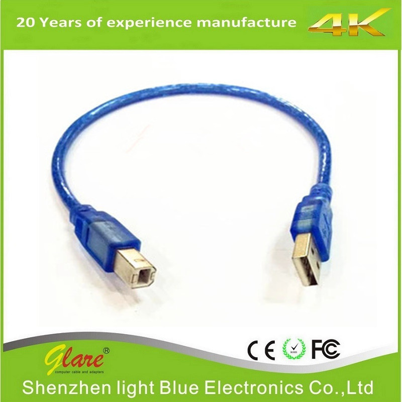 High Speed Transparent USB Printer Cable Am/Bm