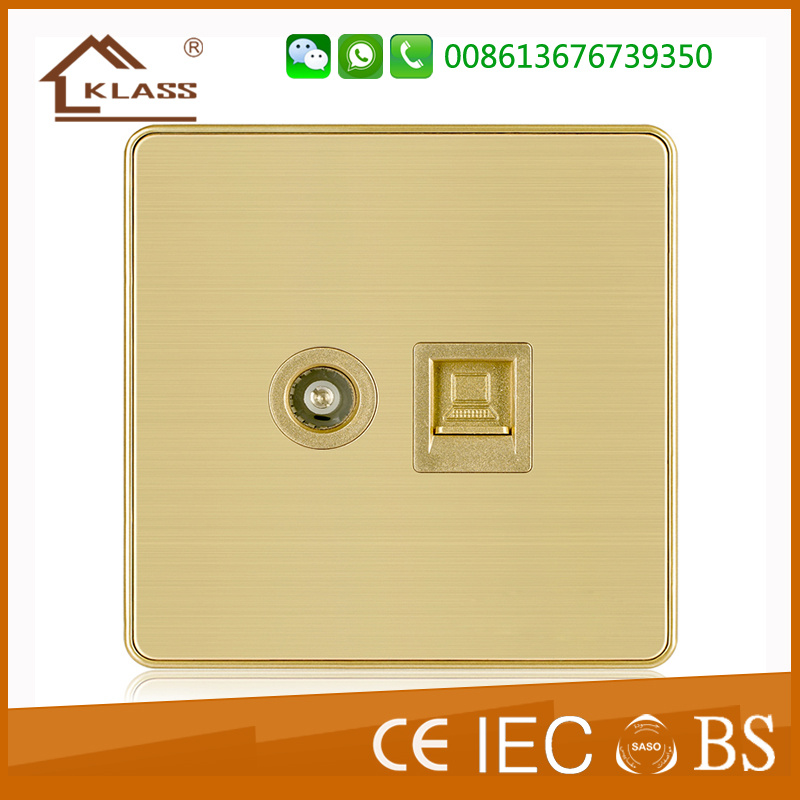 Wenzhou Switch Factory Electrical Wall TV Socket and Computer Socket