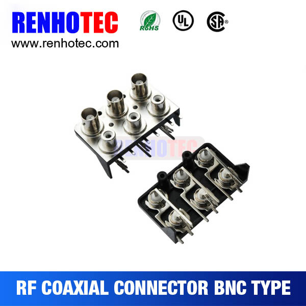 Three in Two Rows BNC to RCA Jack Connector