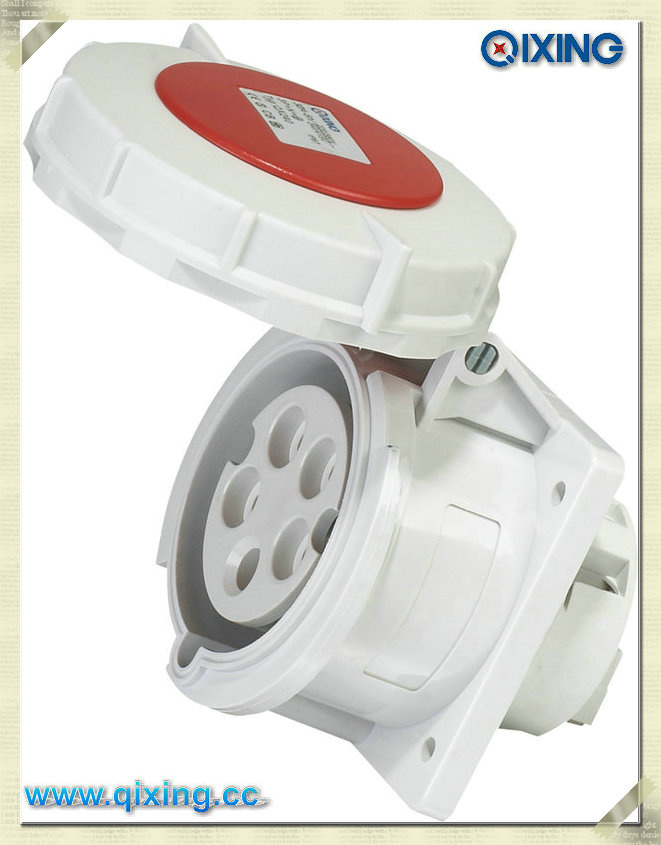 IP67 32A 5p Red Panel Mounted Socket