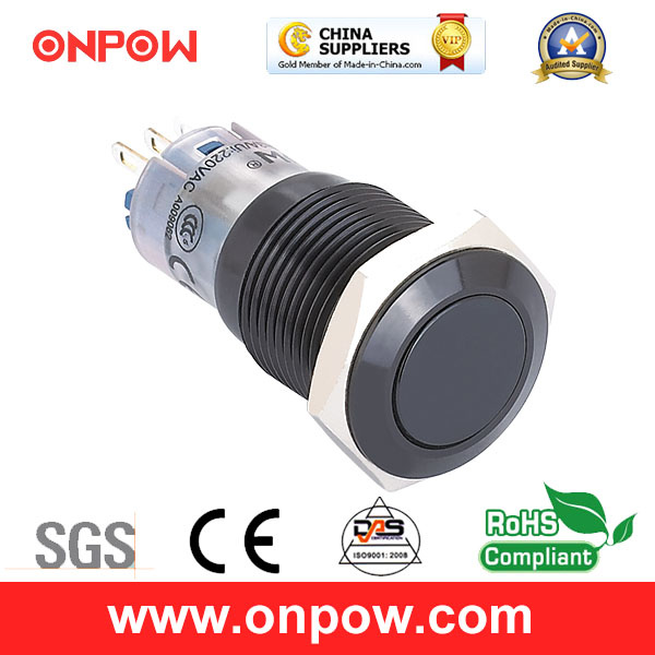 Onpow 16mm Metal Push Button Switch (LAS2GQF-11/A, CE, CCC, RoHS Compliant)