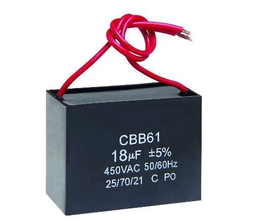 Square Fan Capacitor for Fan Motor, Condensator with Wire Leading