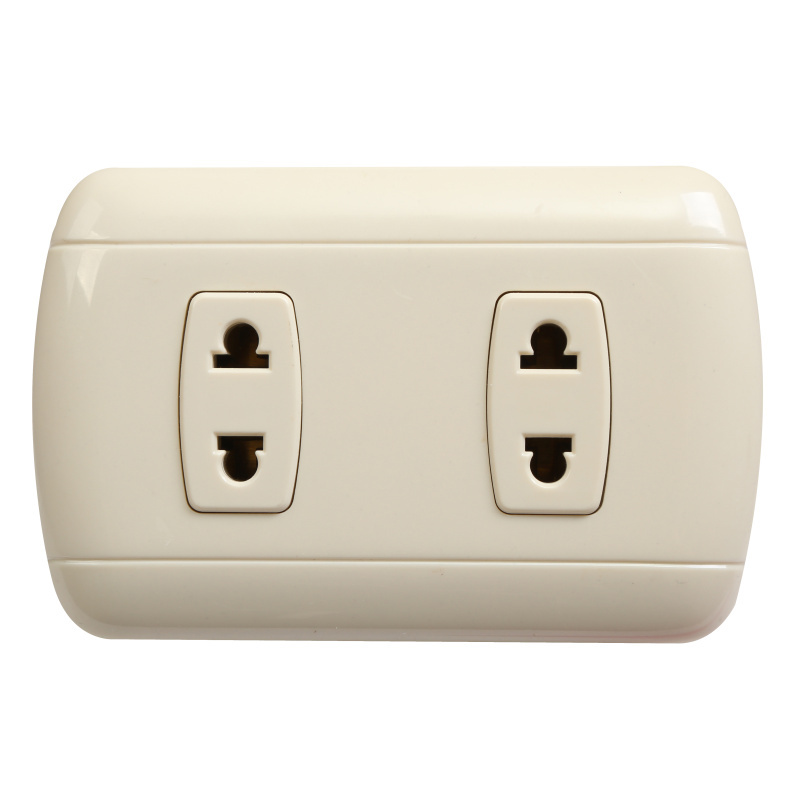 Factory Direct 2 Gang 2 Pin Ivory Outlet Socket