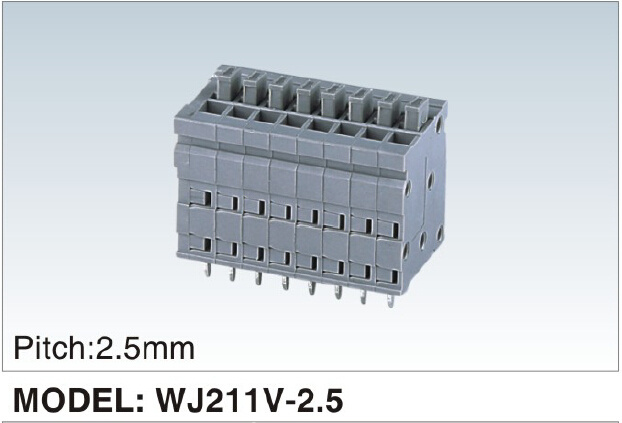 Double Pin-Headers Screwless/PCB Spring Terminal Block Connector (WJ211V-2.5)