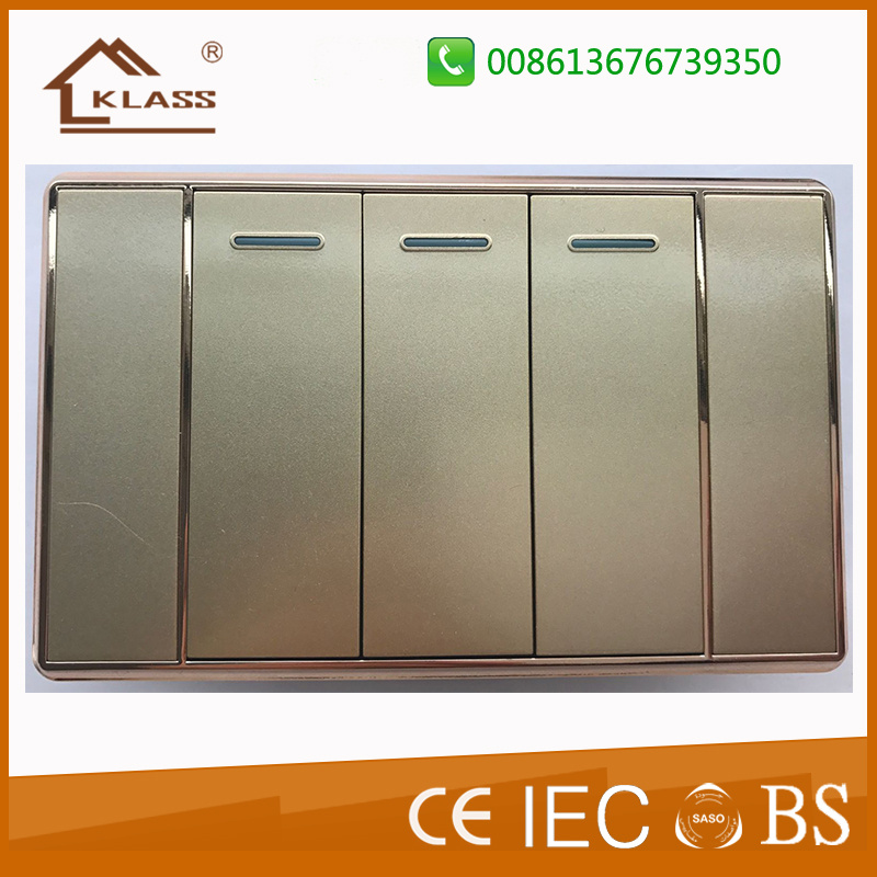 Ce Approved 15 Years Guarantee Free 3gang Lighting Electric Switch