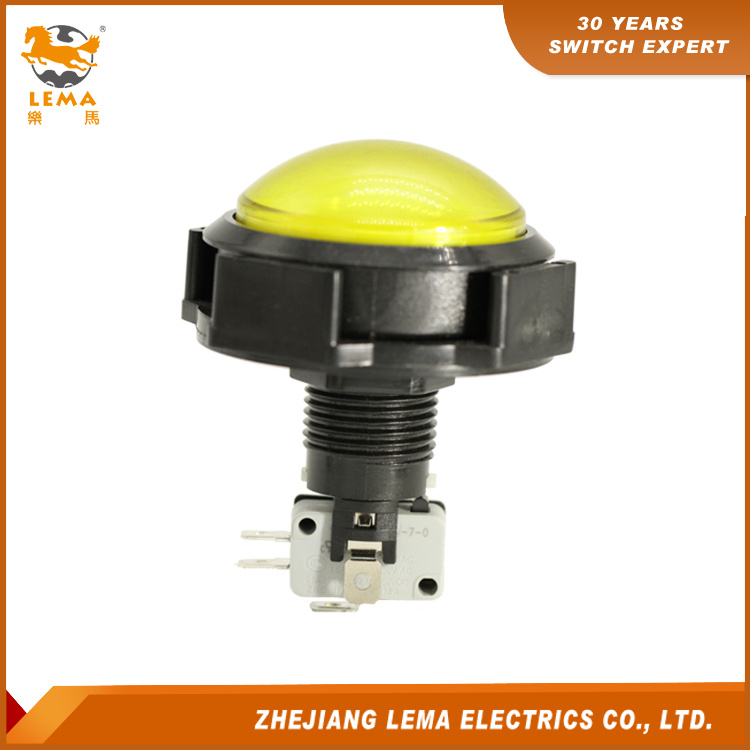 IP40 Protection Level 3A 250V Yellow Push Button Switch Pbs-006