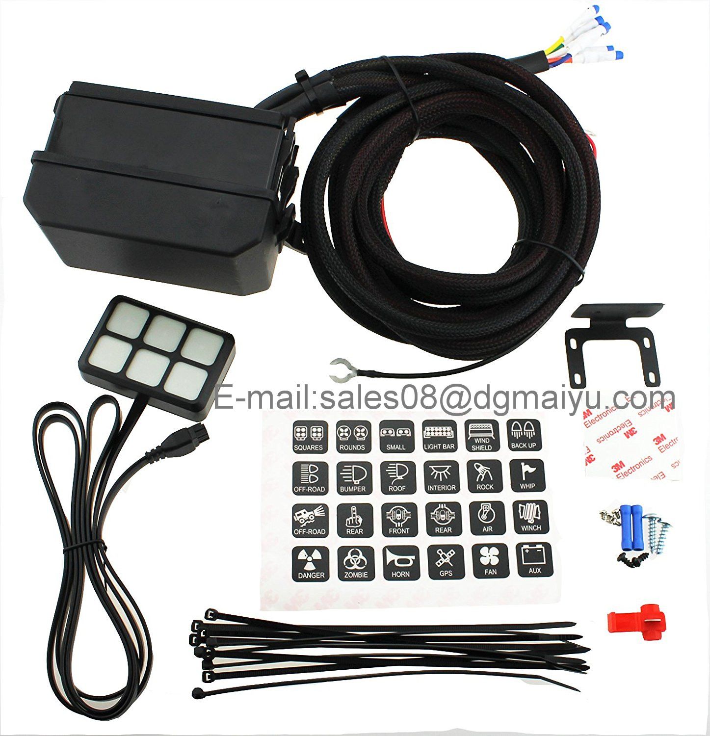 DC 12V Switch Relay Control Panel with Wiring Kit Universal for Car Boat Truck SUV and RV