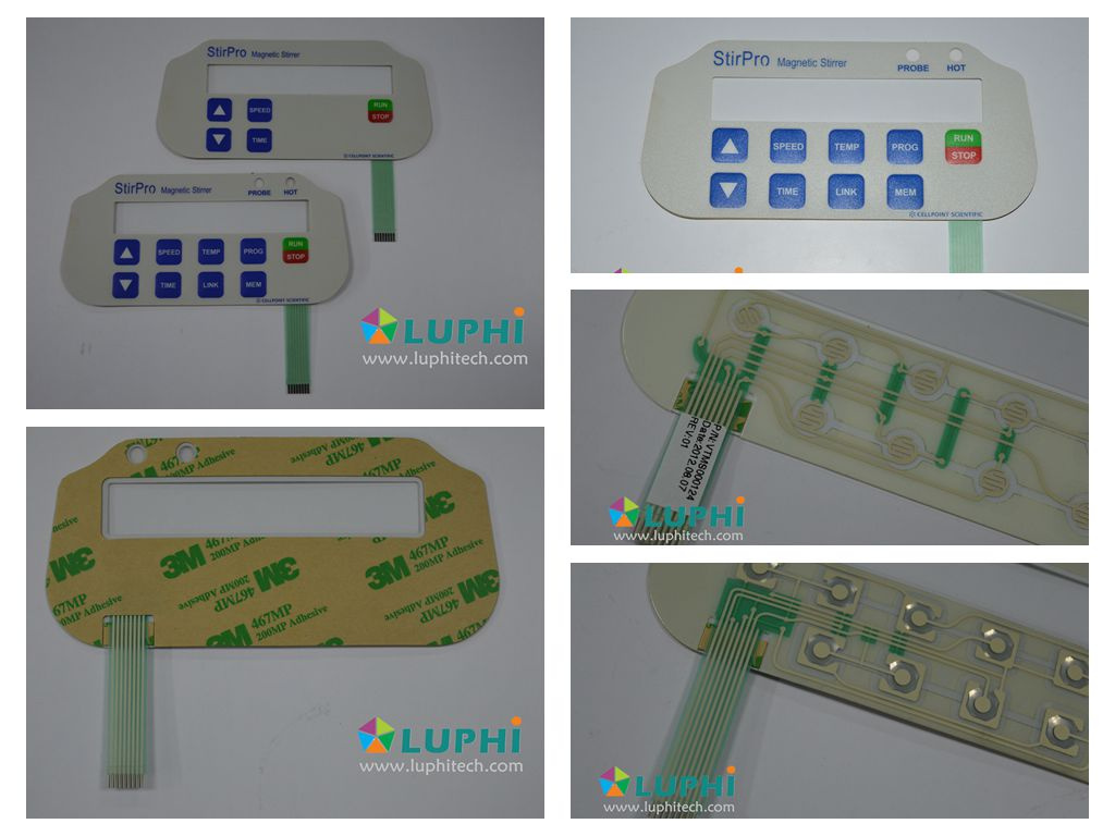 Embossed Buttons Polydome or Metal Domes Membrane Keypad Switch