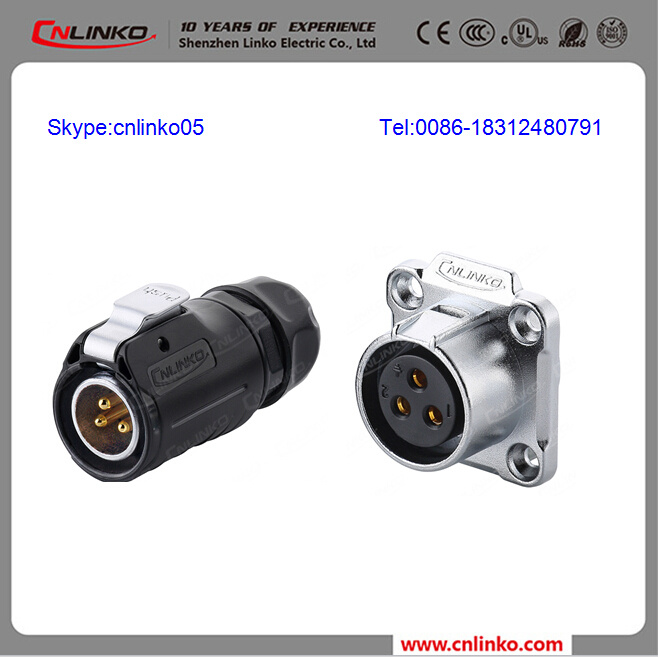 UL Approved Waterproof 3 Poles Lighting Connector