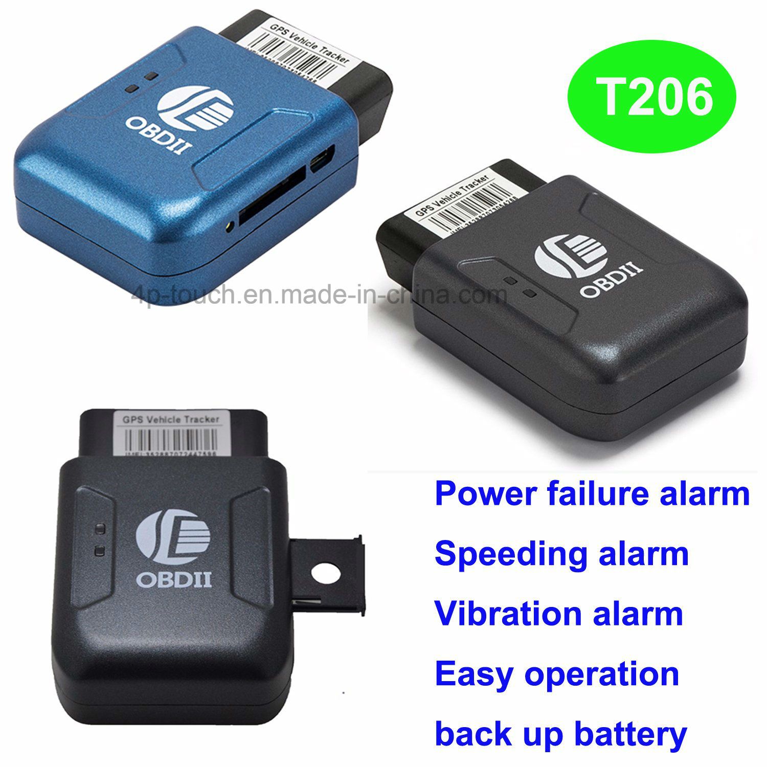 Easy Install Car Obdii GPS Tracker with Power Failure Alarm T206