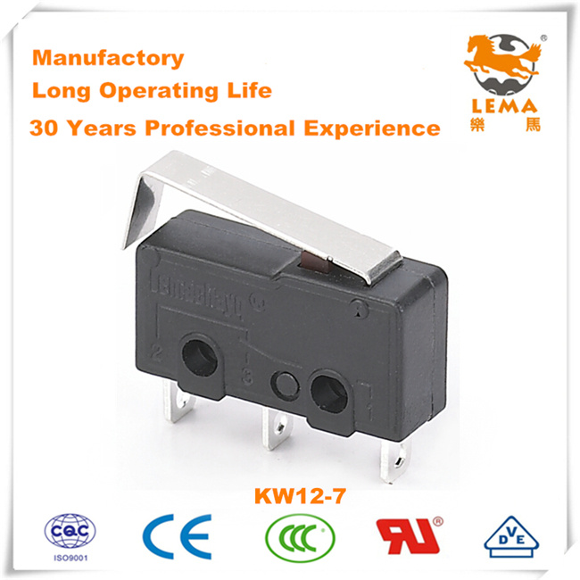 Lema Kw12-7 5A Bent Lever Welding Terminal Mini Micro Switch