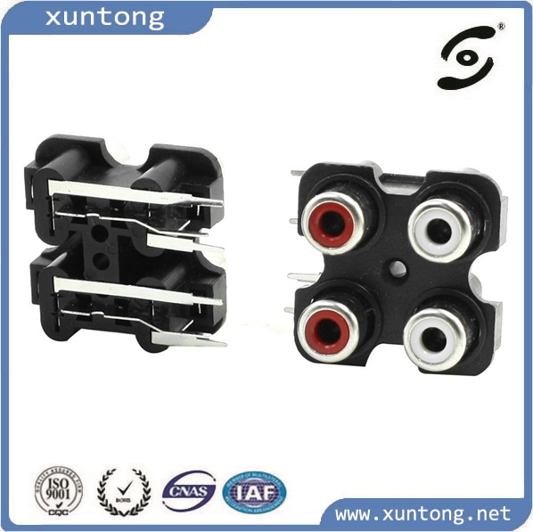 RCA PCB Mounted for AV Concentric 4 RCA Female Jack