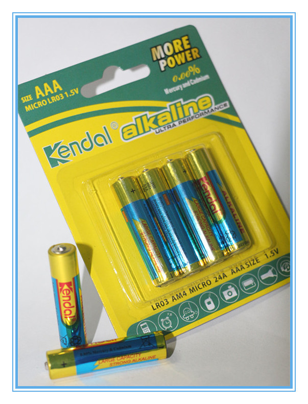 4PCS Blister Card 1.5V Alkaline Battery AAA Lr03