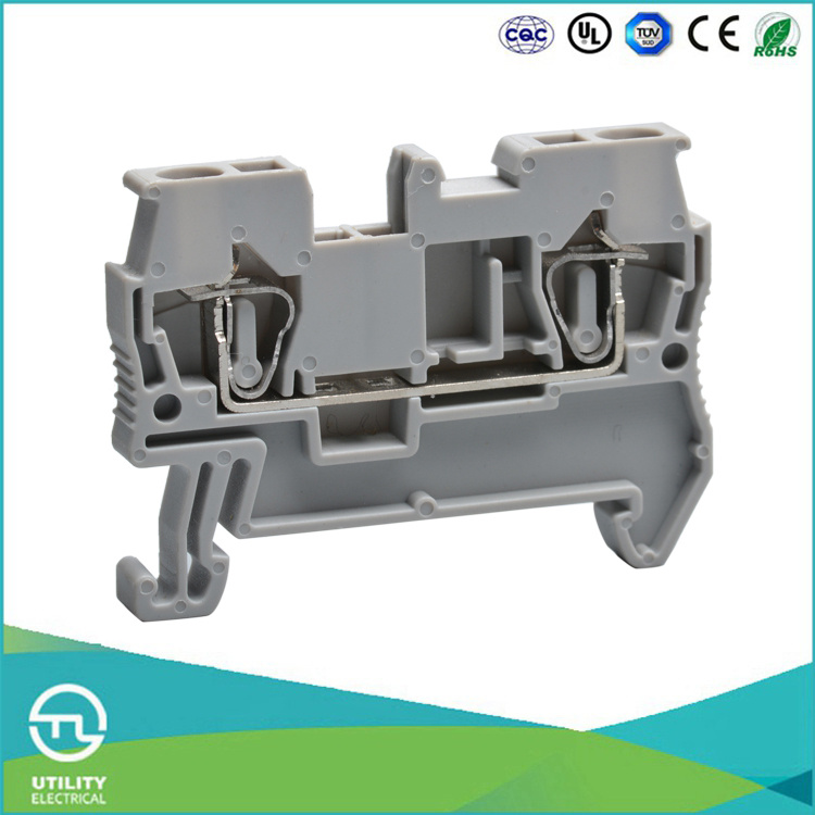 Utl 2 Conductor Spring DIN Rail Terminal Block 2.5mm2 Connector