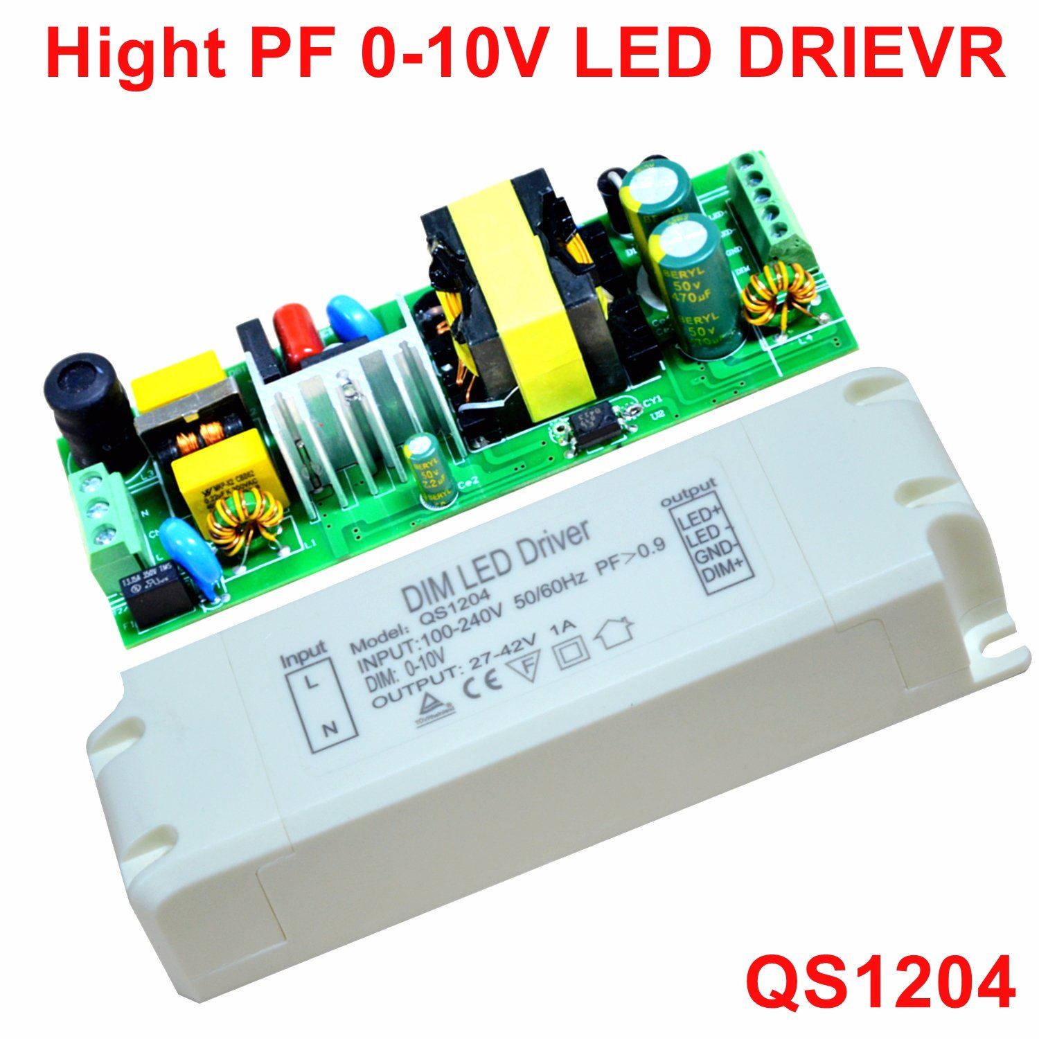 30-46W 0-10V Dimmable Isolated Panel Light LED Power Supply with Ce QS1204