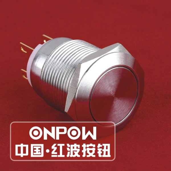ONPOW 19mm Spdt Stainless Steel Push Button Switch (LAS1GQ-11/S) (Dia. 19mm) (CE, CCC, RoHS, REECH)