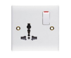 13A Switched Functional Socket, Multi Socket with Switch, Universal Wall Socket