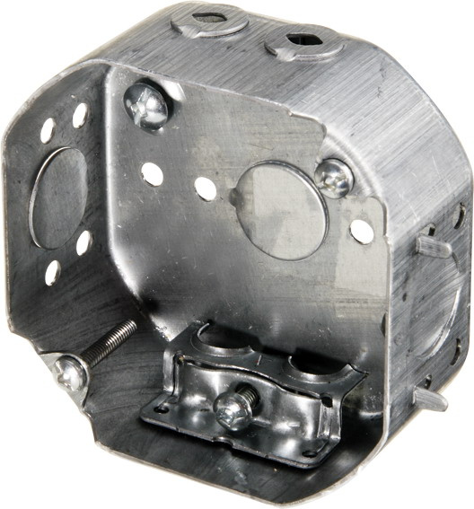 4 in. Steel Octagonal Ceiling Box, 1-1/2 in. Deep