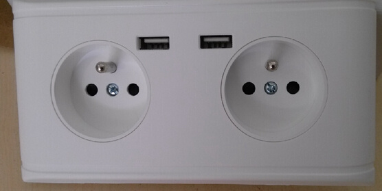 French Type USB Wall Socket, Poland USB Wall Socket