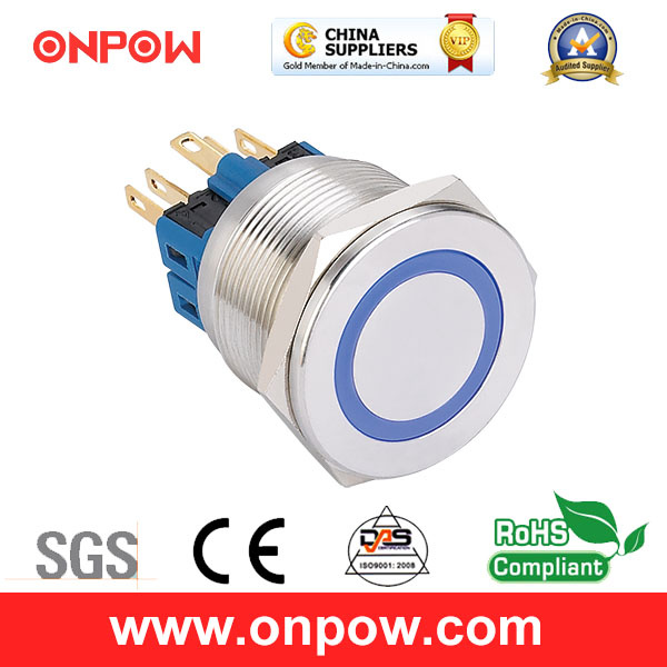 Onpow 25mm Push Button Switch (GQ25PF-11E/R/6V/S, 25mm, CE, CCC, RoHS)