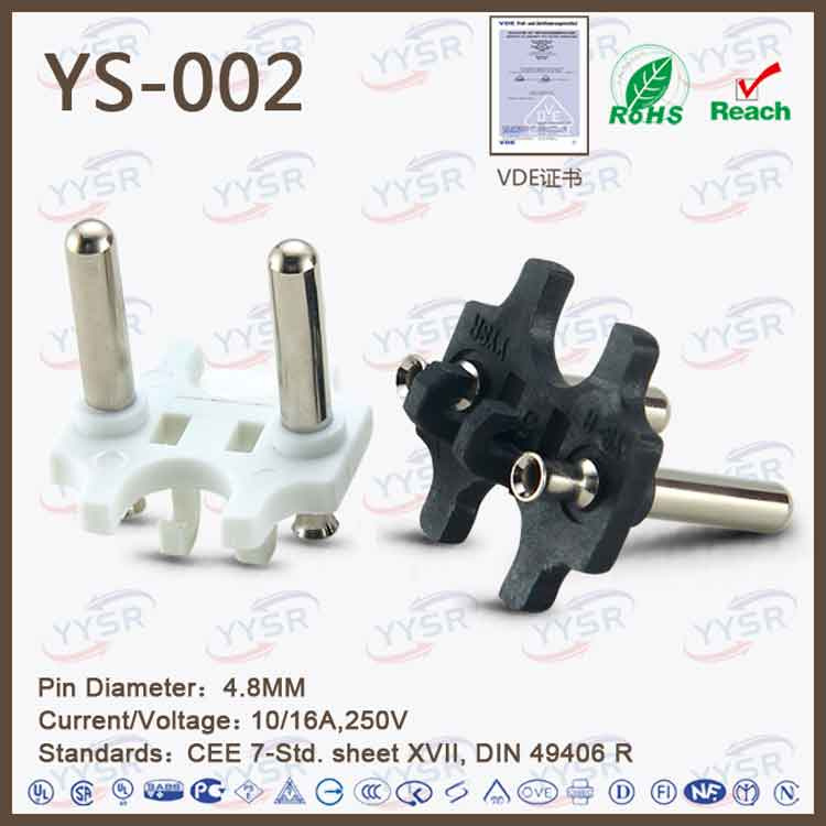 VDE Holland Plug Insert with Two Hollow Pins