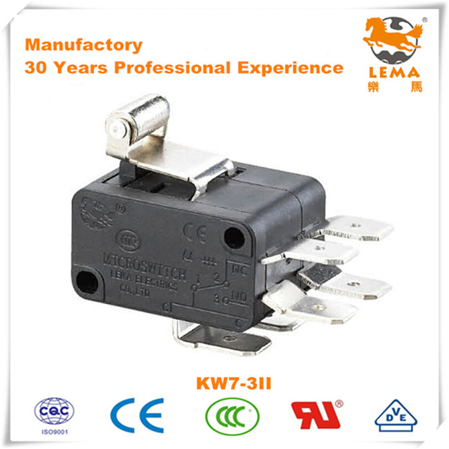 Lema Kw7-3II Short Roller Lever 2spdt CCC CE UL VDE Double Micro Switch
