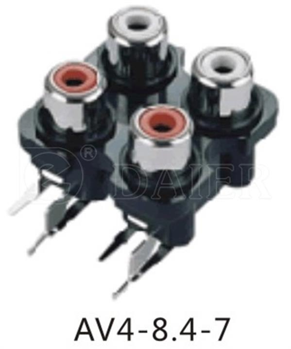 9 Pin 4.5mm Female RCA Socket for Audio (AV4-8.4-7)