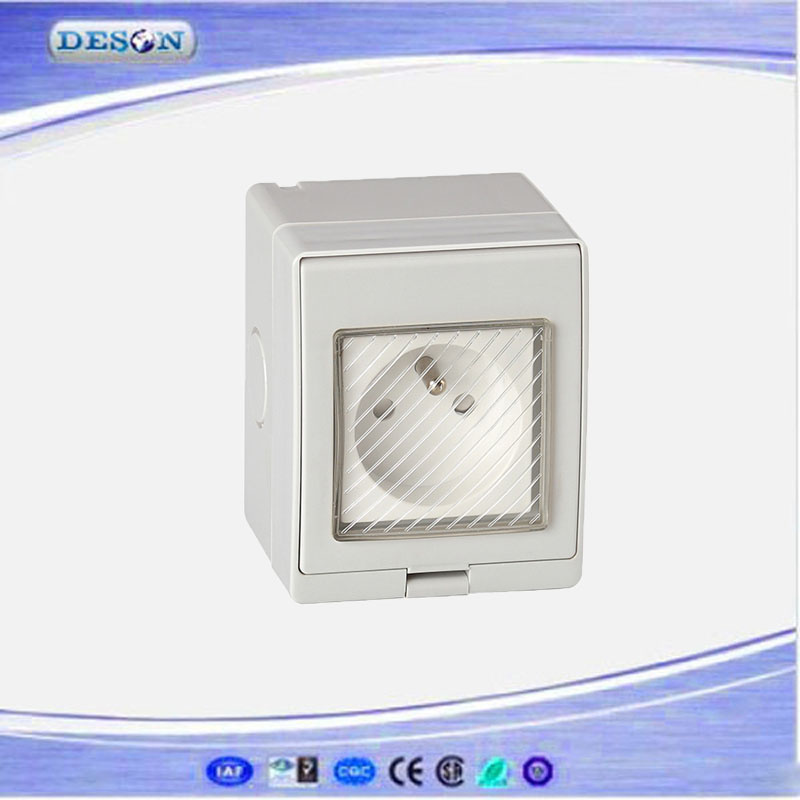 IP55 1 Gang Waterproof French Electrical Wall Socket
