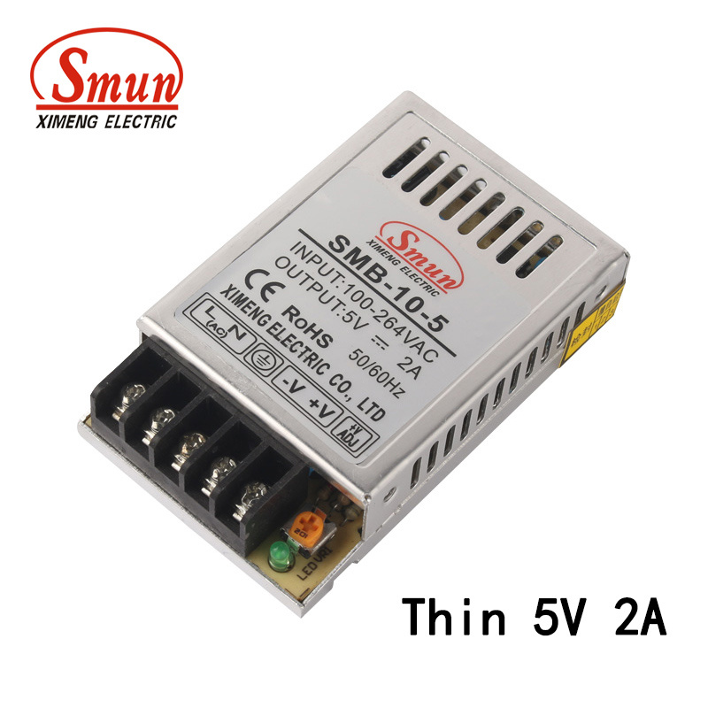 SMB-10-5 Full Input 10W 5VDC 2A Output Thin Power Supply