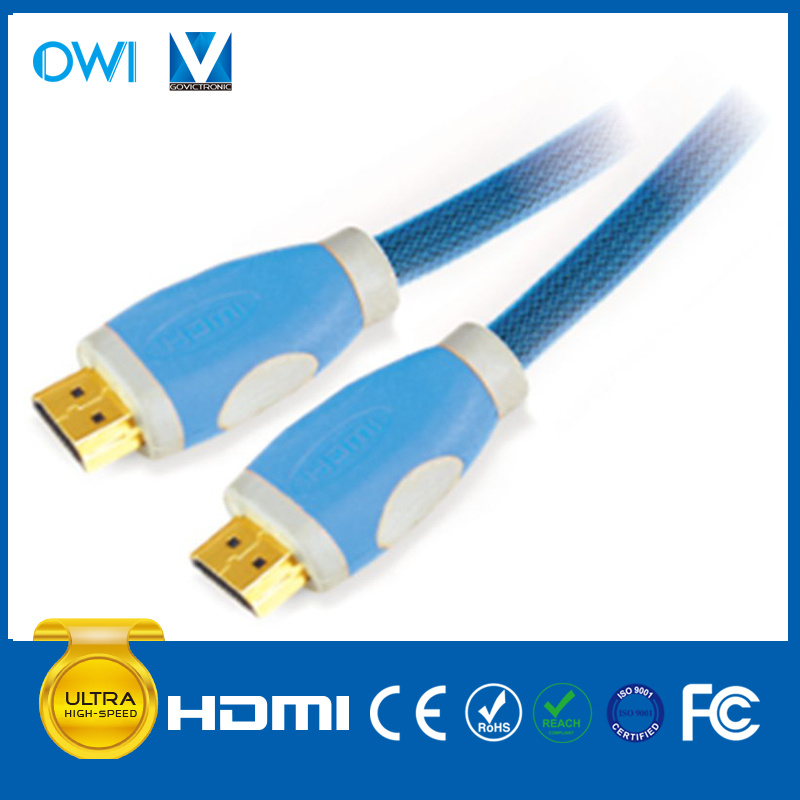Two-Tone Hemp Rope HDMI 19pin Plug-Plug Cable for Cellphone Camcorders HDTV