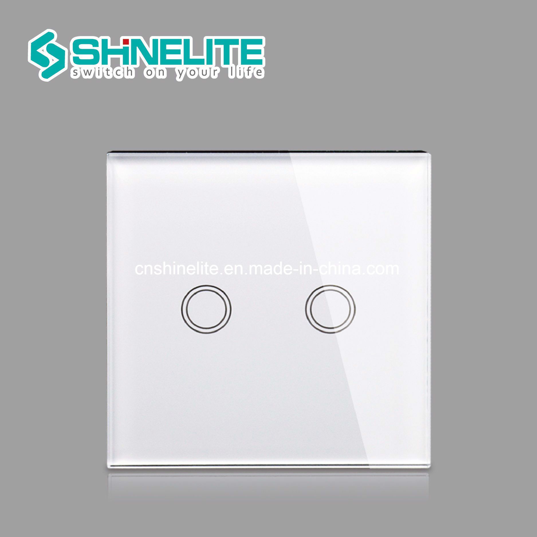 Tempered Glass Panel 2 Gang 1 Way WiFi Switch